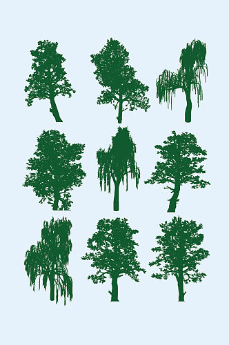 AI矢量树木树元素 大树矢量图
