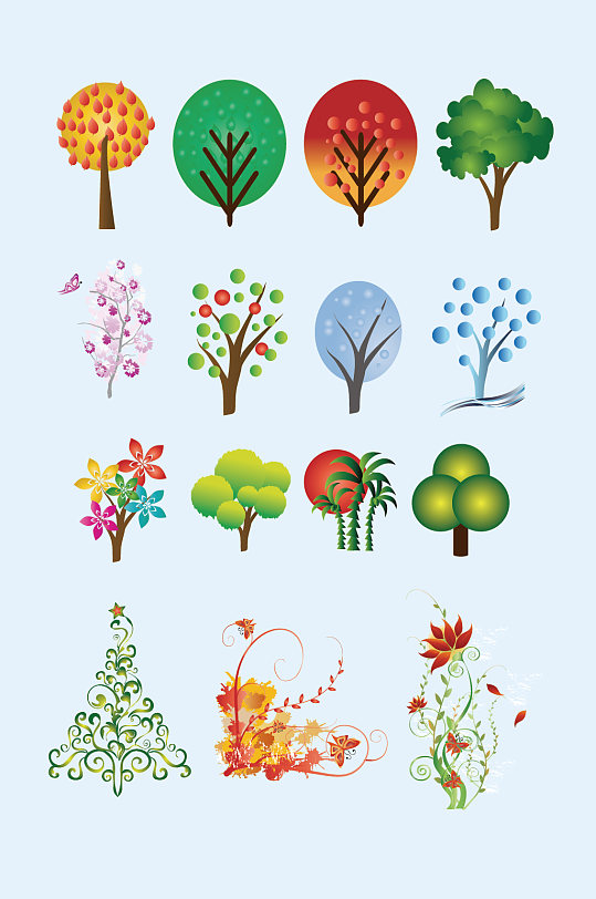 彩色图标设计树木植物简约去智能农场矢量素材立即下载立即下载植物