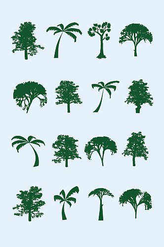 矢量树木手绘树元素 大树矢量图