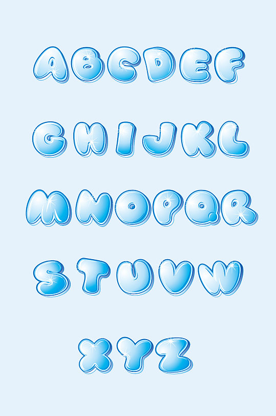 AI矢量大寫英文字母