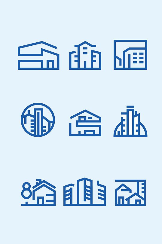 矢量线条房子建筑标识标志徽派建筑美丽庭院造型牌标识牌收起更多格式