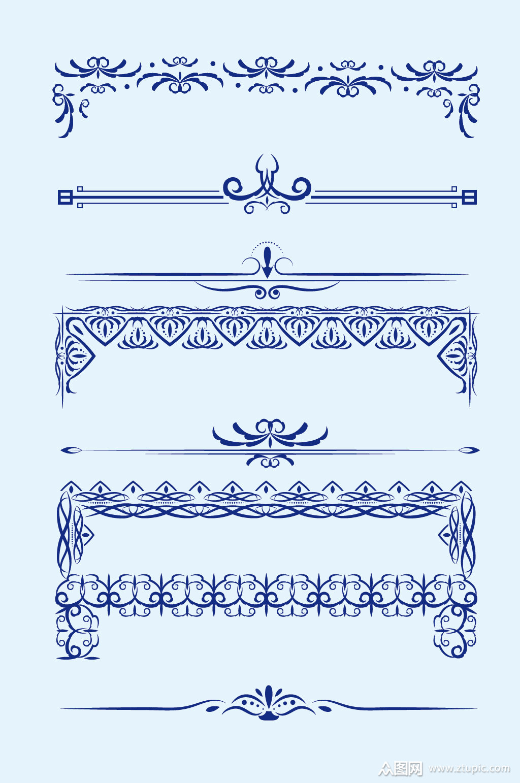矢量花纹花边底边素材