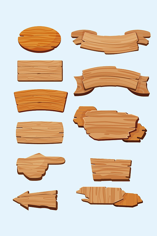 矢量木板木纹标牌标识