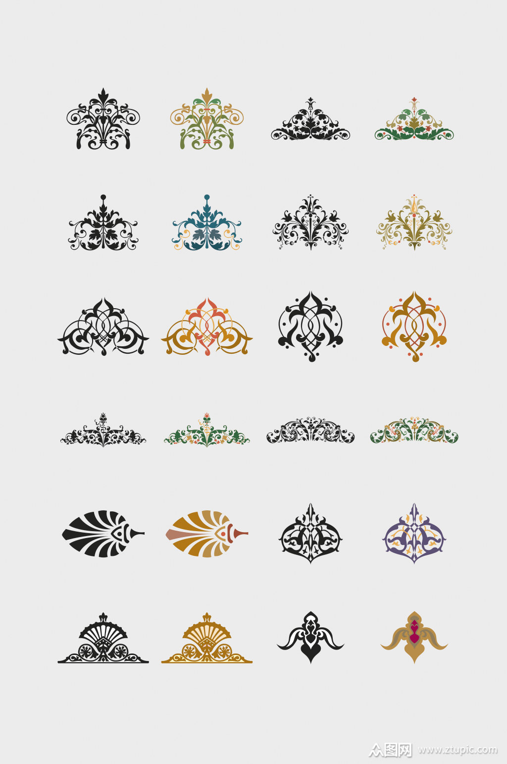 矢量欧式花纹花边装饰素材