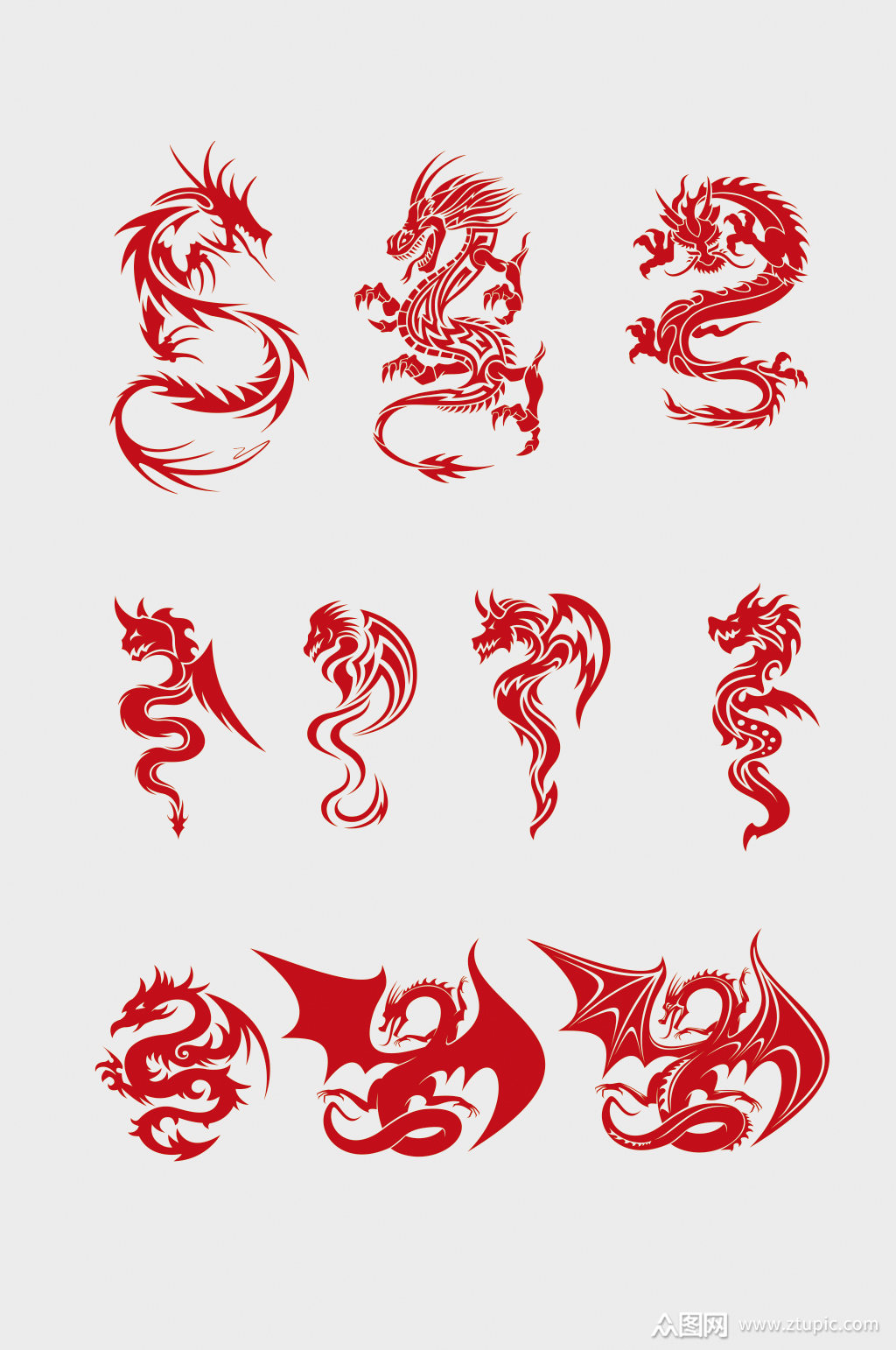 众图网独家提供中式矢量中国龙元素素材免费下载,本作品是由往事&如风