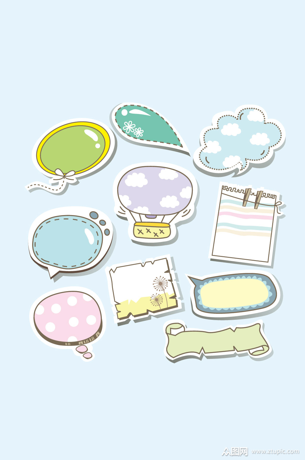 渐变矢量可爱标题框对话框