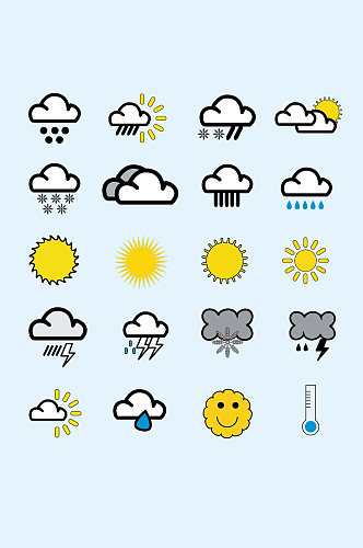 矢量天气预报天气图标