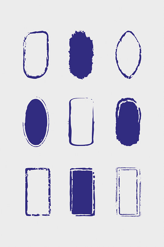 中式矢量花纹边框印章