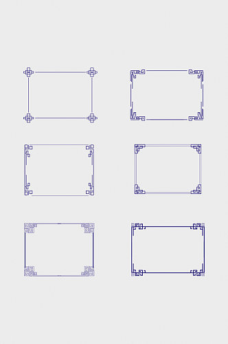 矢量中式花纹边框