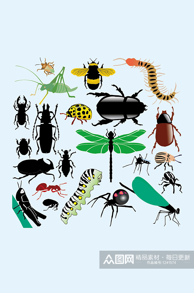 AI矢量虫子昆虫图片大全大图素材