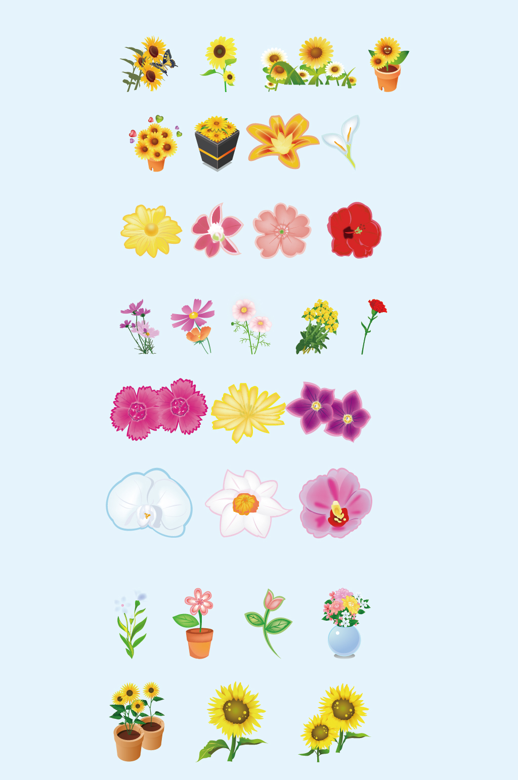 矢量ai小花花儿花朵