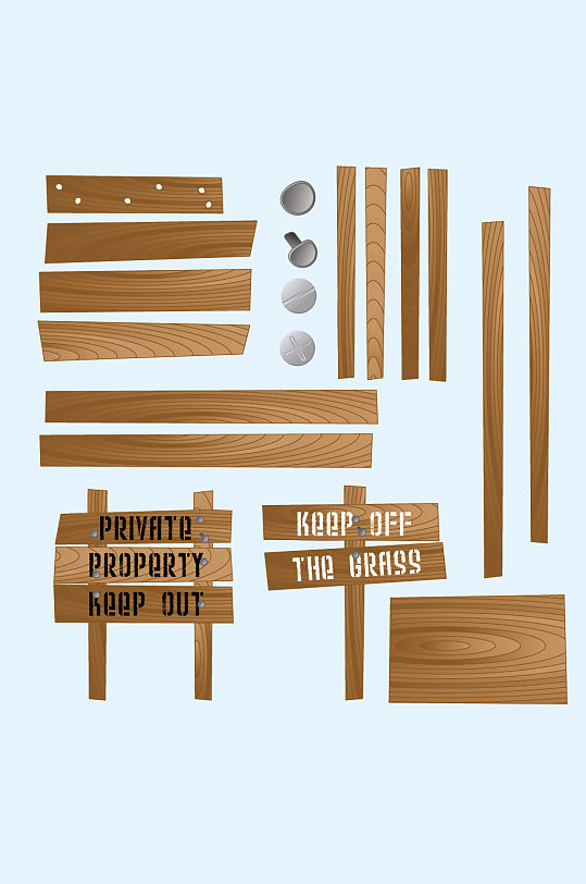 ai矢量木纹木质标牌标识