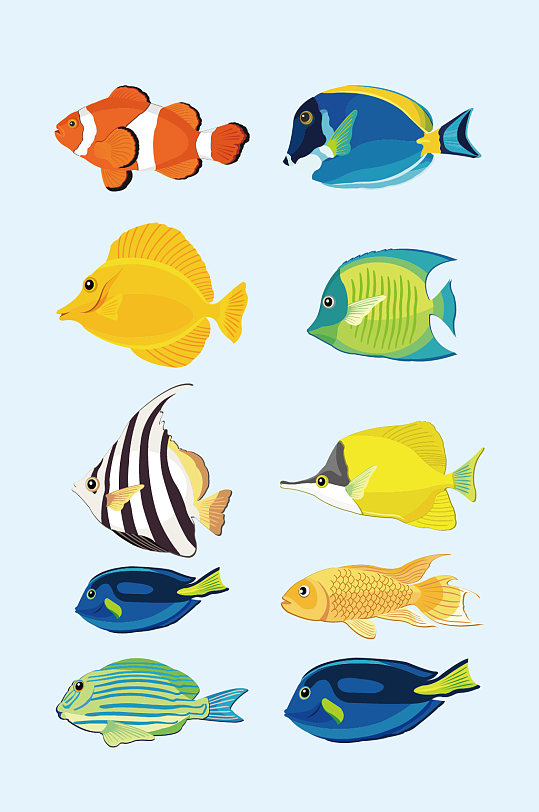 ai矢量海洋海底生物