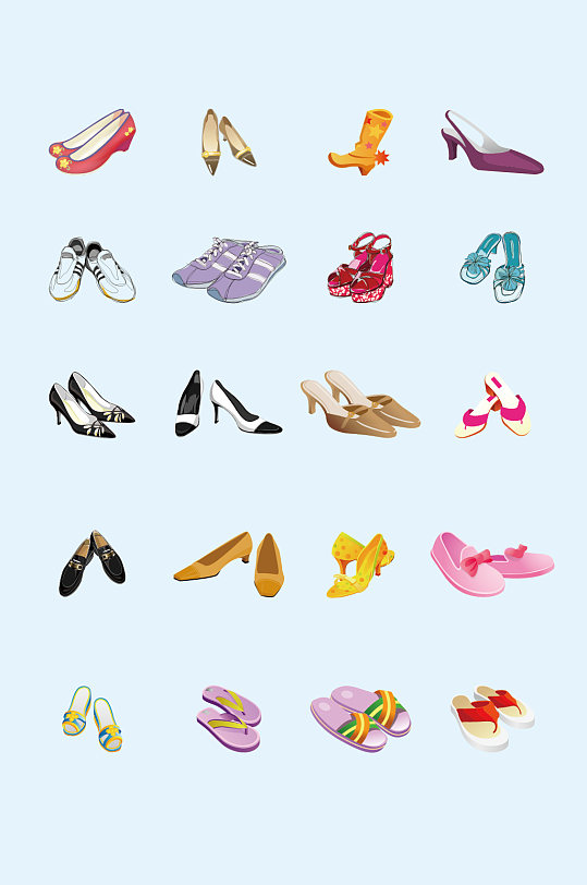 AI矢量女性鞋子
