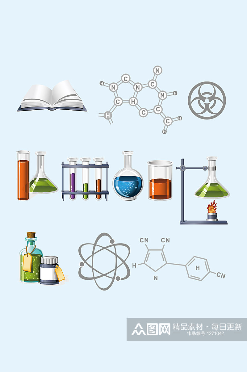 矢量生物化学元素素材