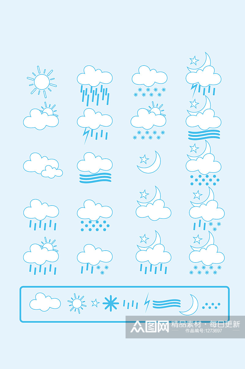 矢量天气预报天气元素素材