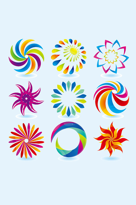 ai矢量圆形花纹标志logo-众图网