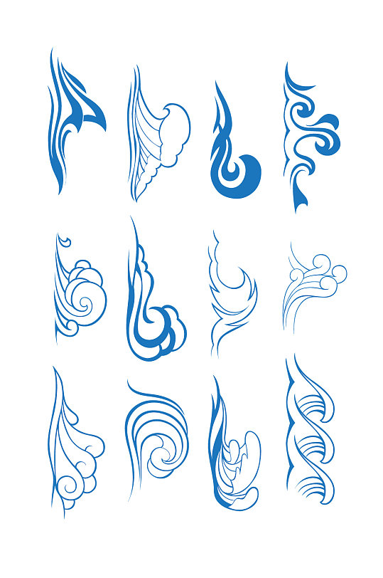 ai矢量浪花波浪