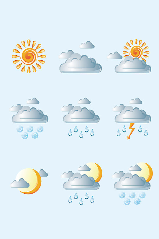 天气预报图标图示