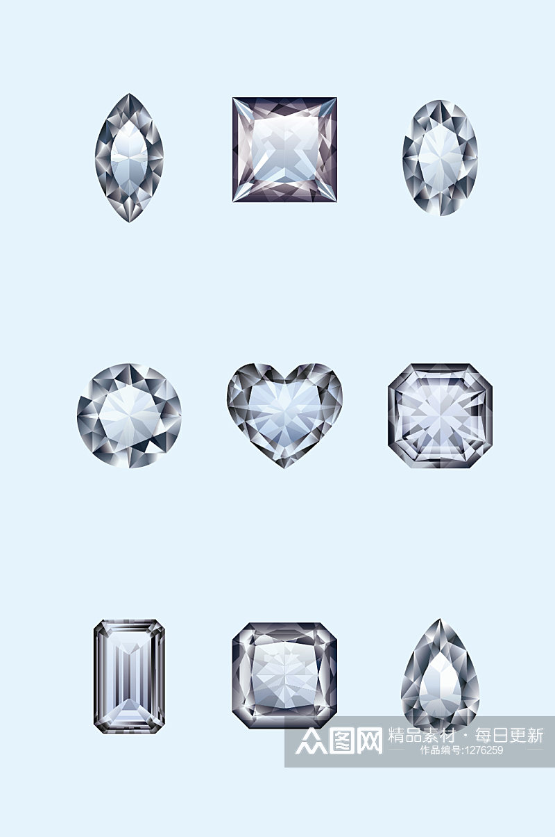 AI矢量钻石珠宝素材