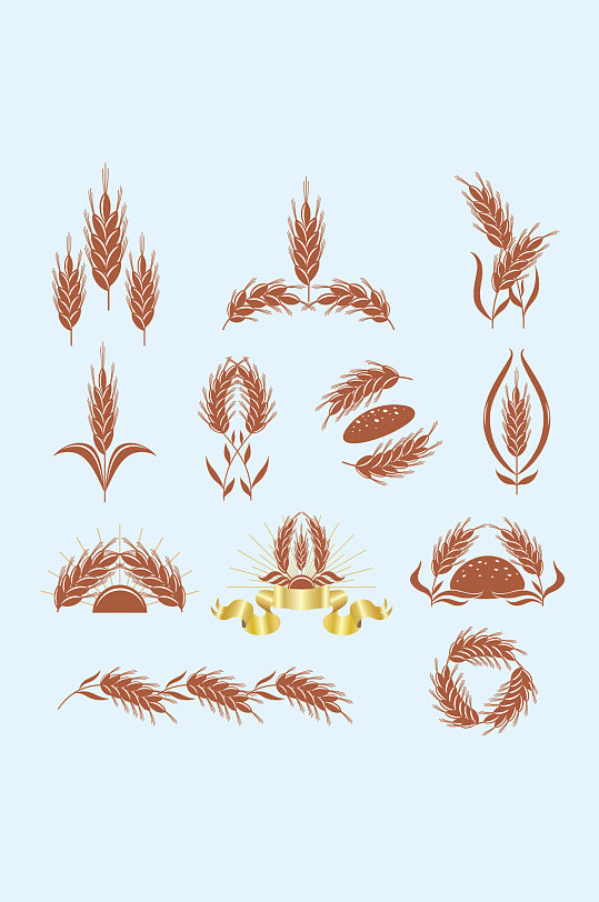 麦穗矢量图图片-麦穗矢量图设计素材-麦穗矢量图模板下载-众图网