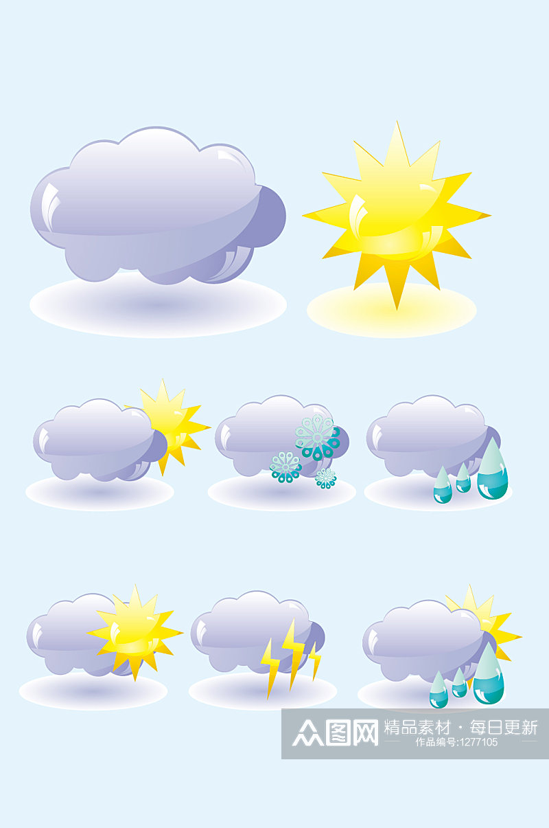 AI矢量天气预报天气图标素材
