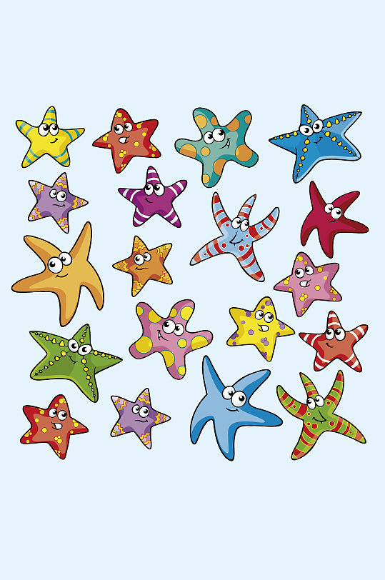 ai矢量卡通海洋生物海星