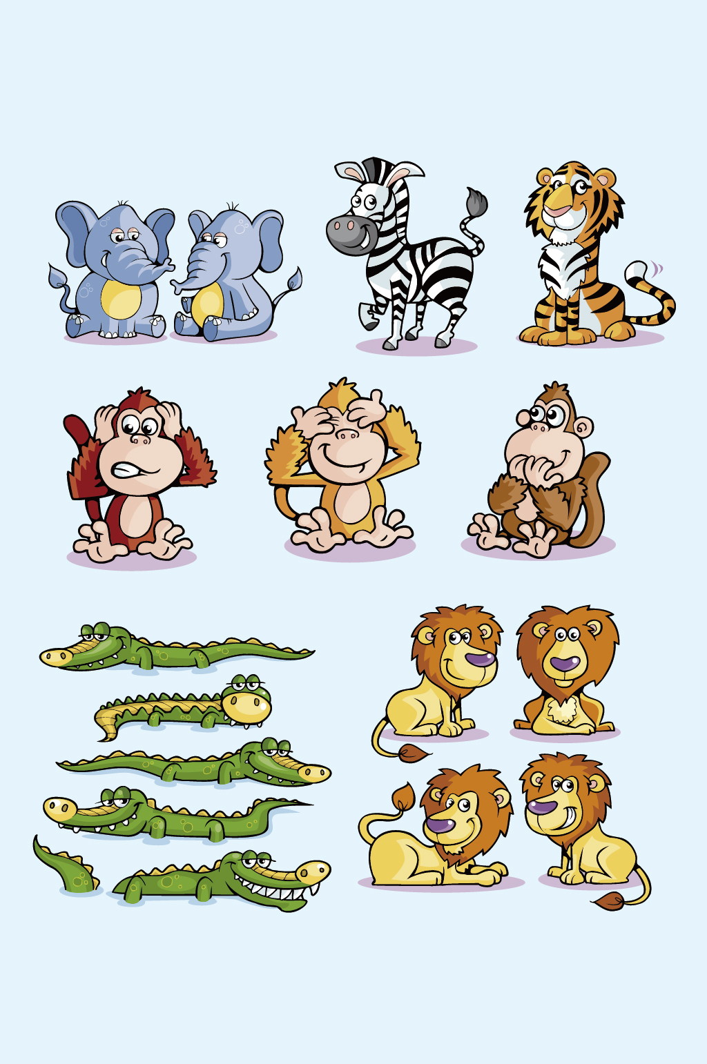 AI矢量卡通森林動物素材