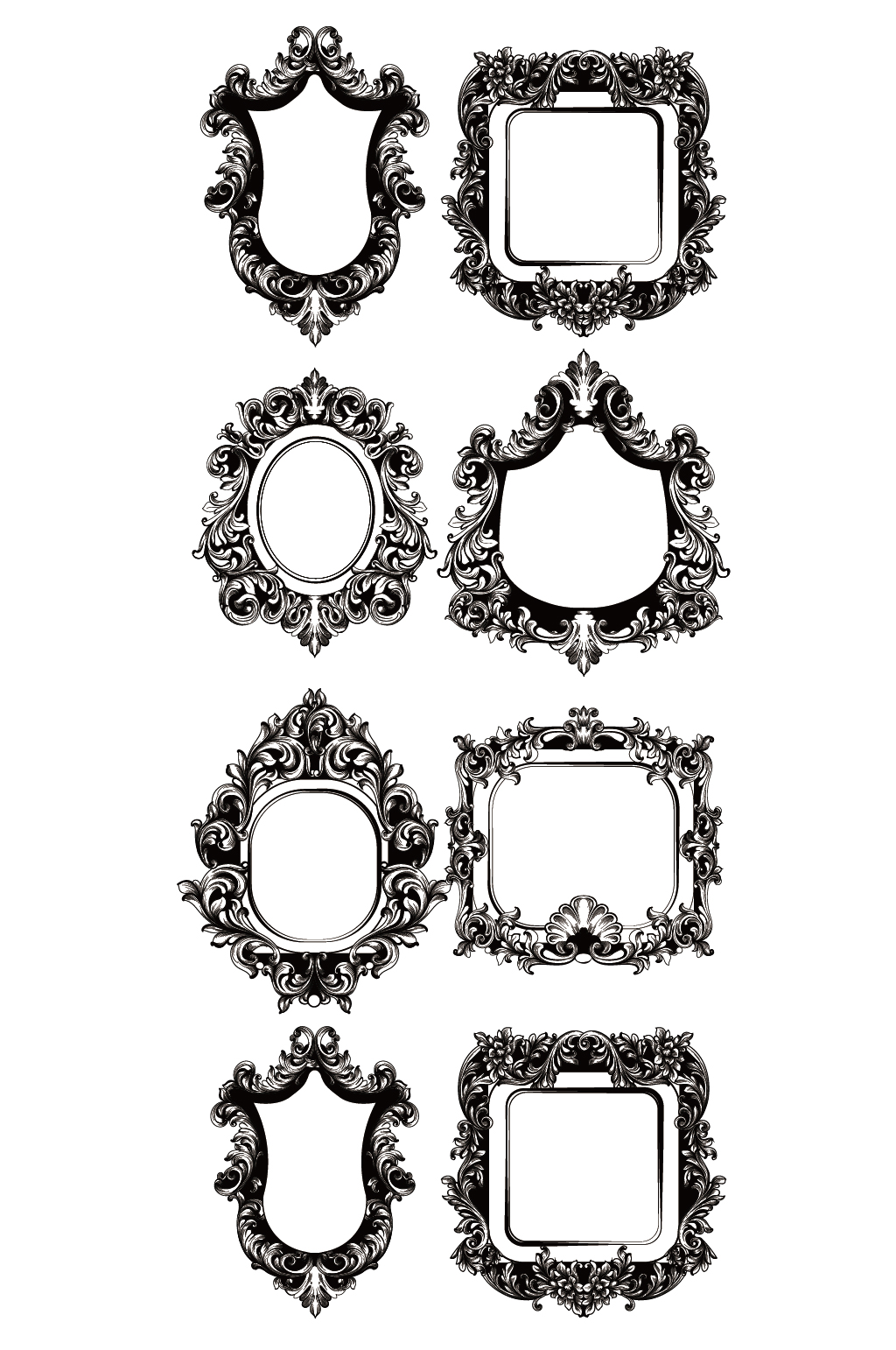 矢量欧式花纹边框