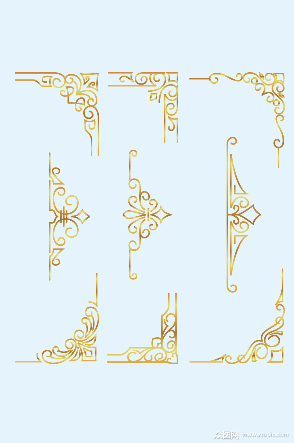 欧式花纹花边角花素材