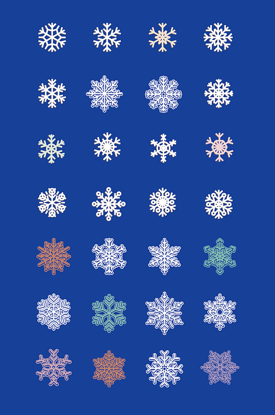 简约矢量雪花雪片模板下载-编号1132860-众图网
