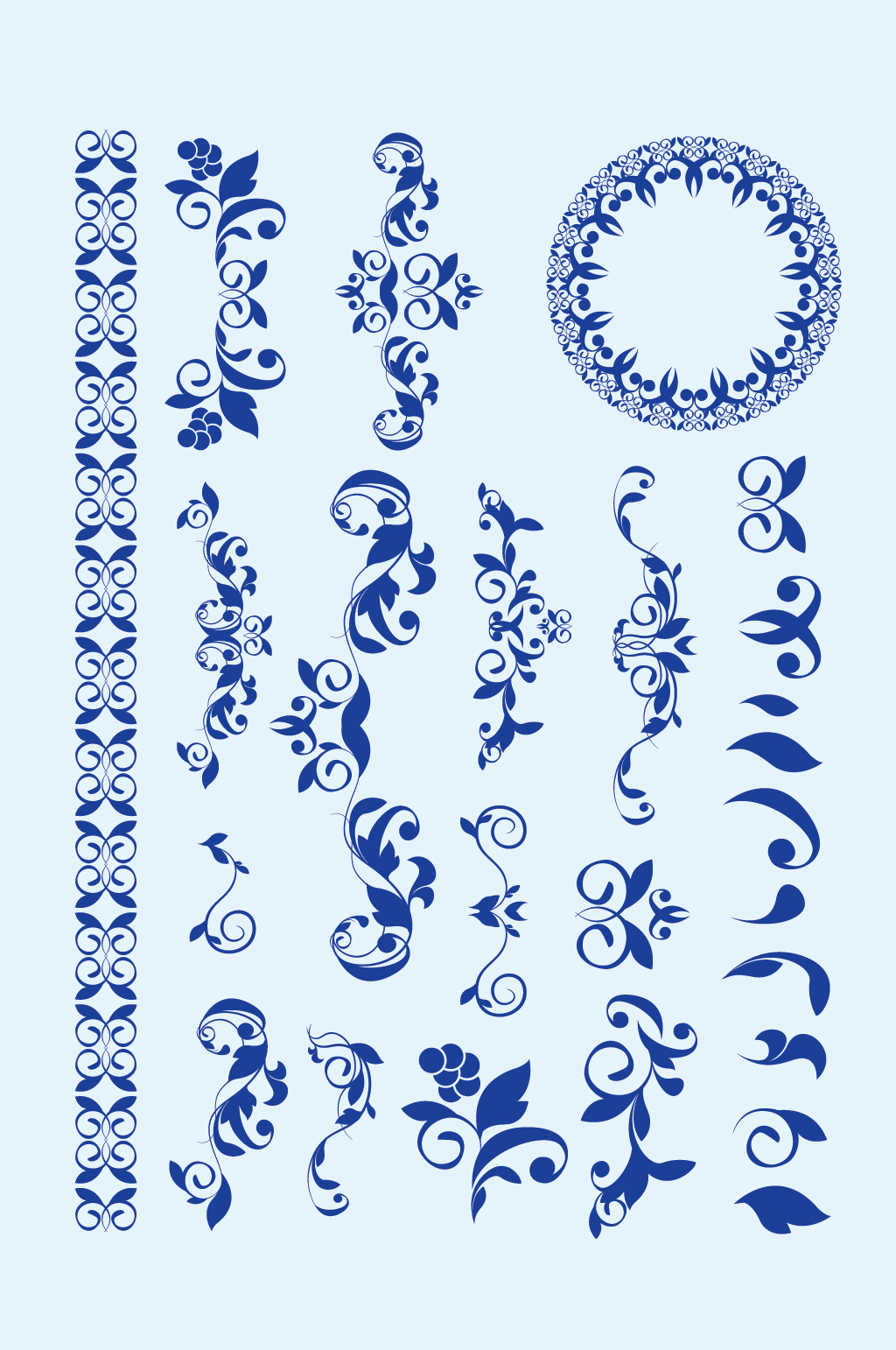 矢量花纹花草花边