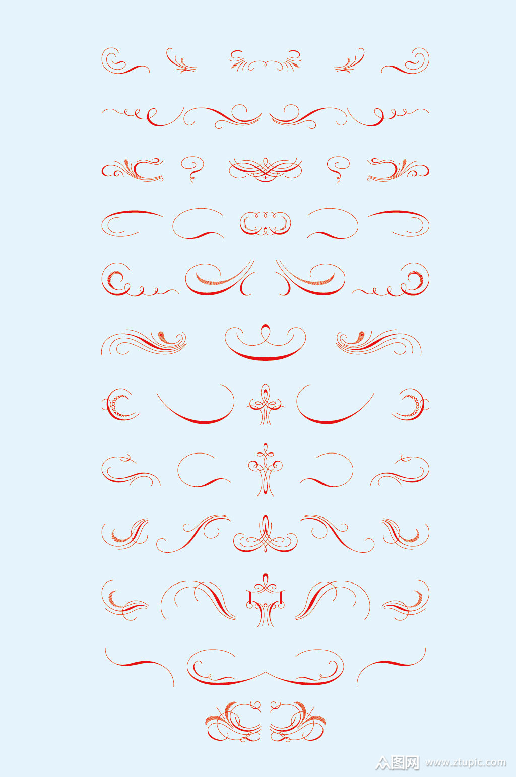 矢量欧式花纹花边图形