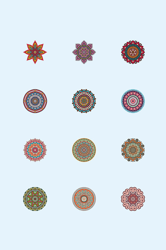 复古矢量圆形花纹图片-复古矢量圆形花纹素材下载-众图网