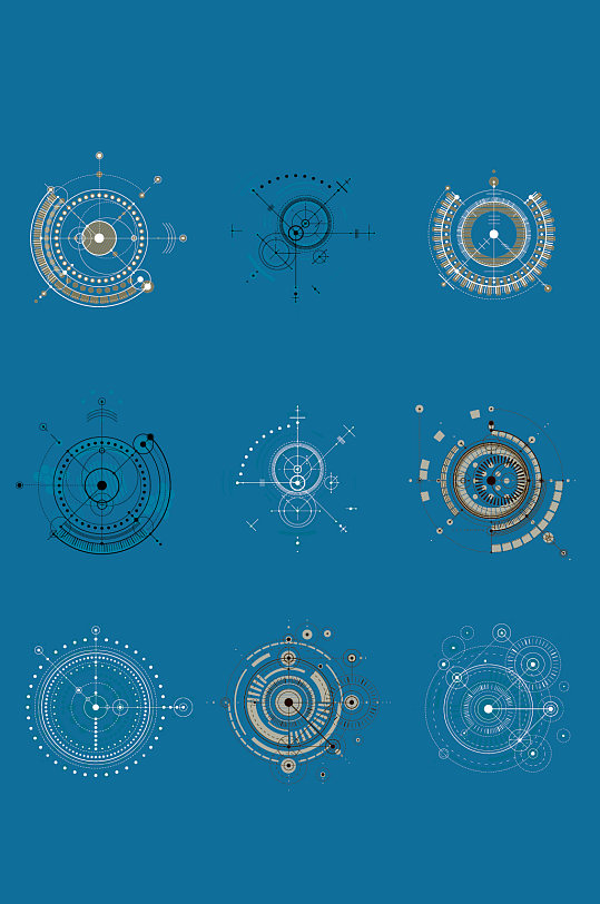 矢量炫丽科技花纹