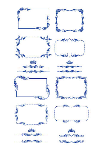 欧式矢量花边花纹边框
