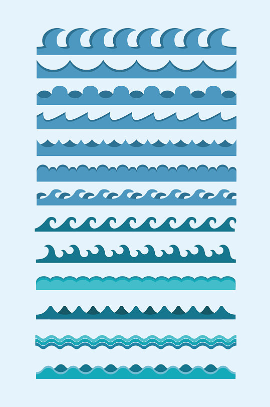 ai矢量浪花波浪