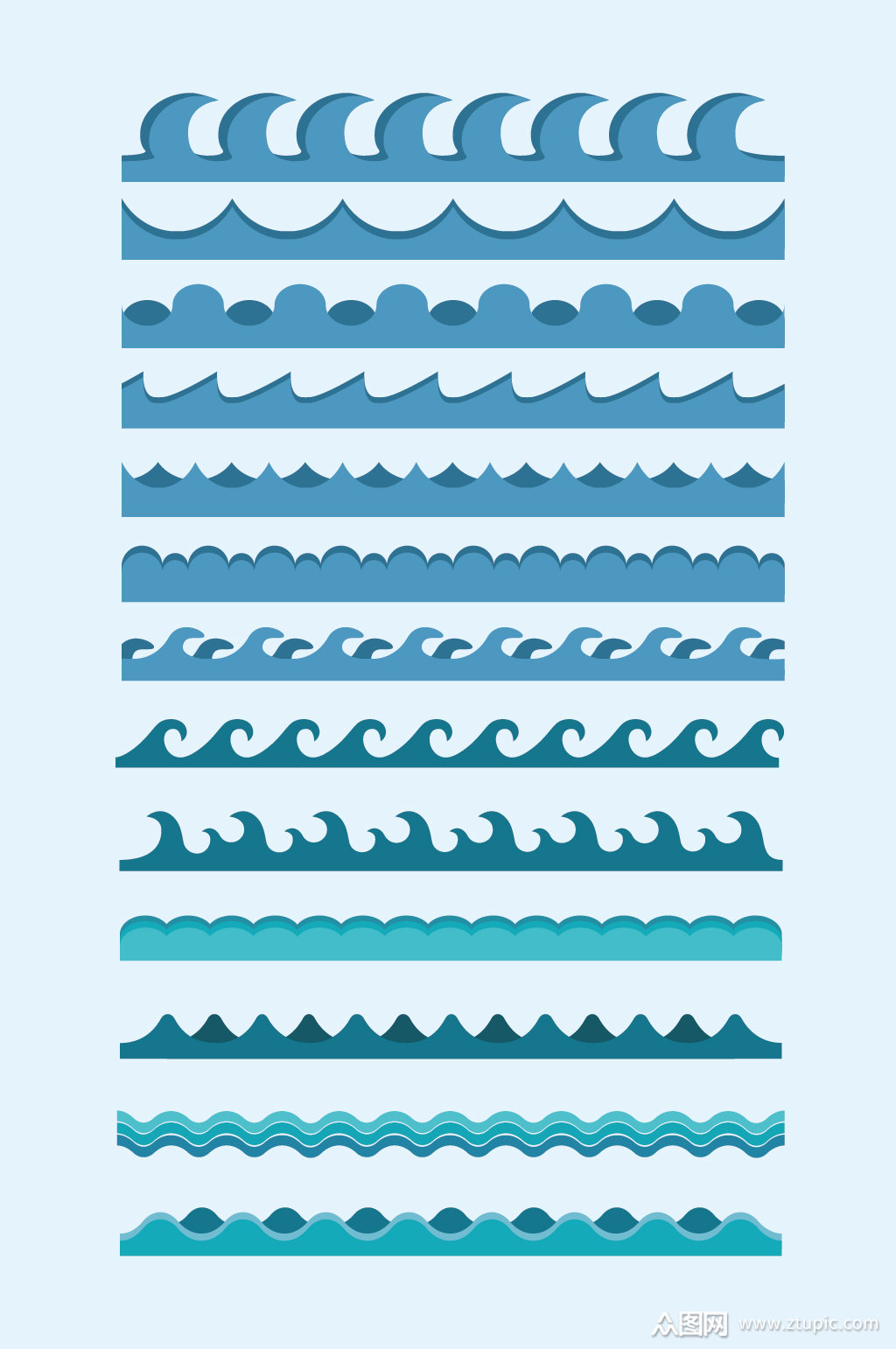 矢量浪花波浪元素