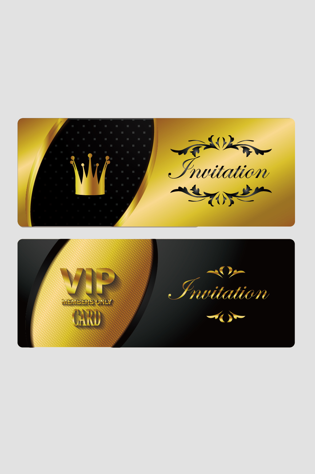 矢量黑色金色高档VIP卡片素材