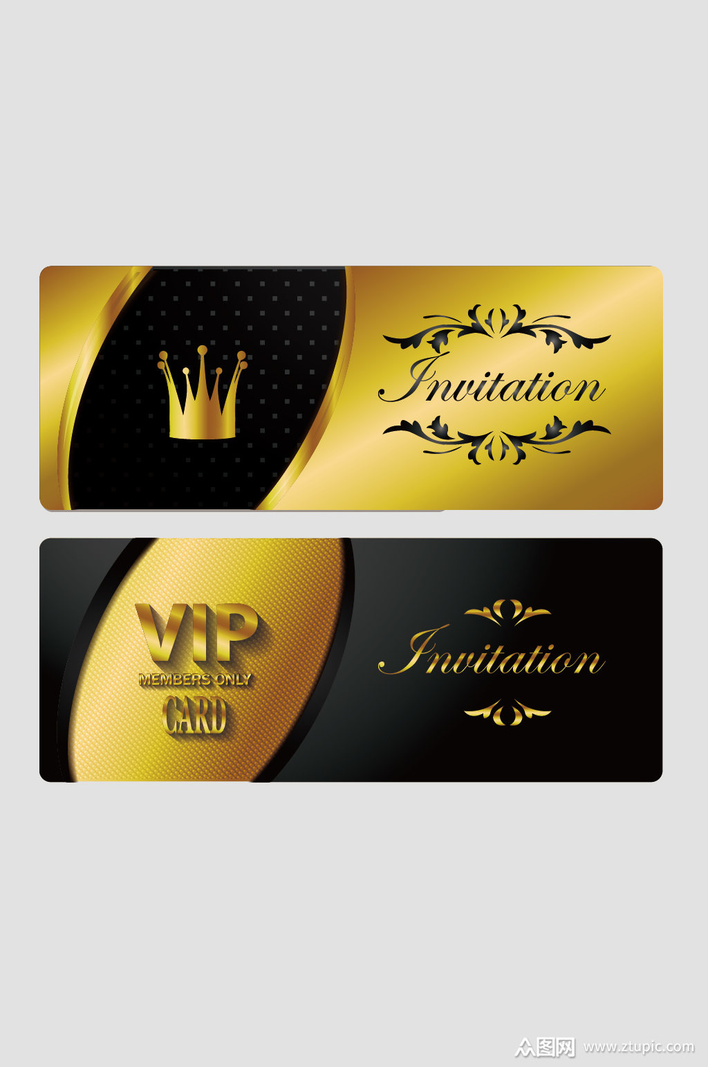 矢量黑色金色高档vip卡片