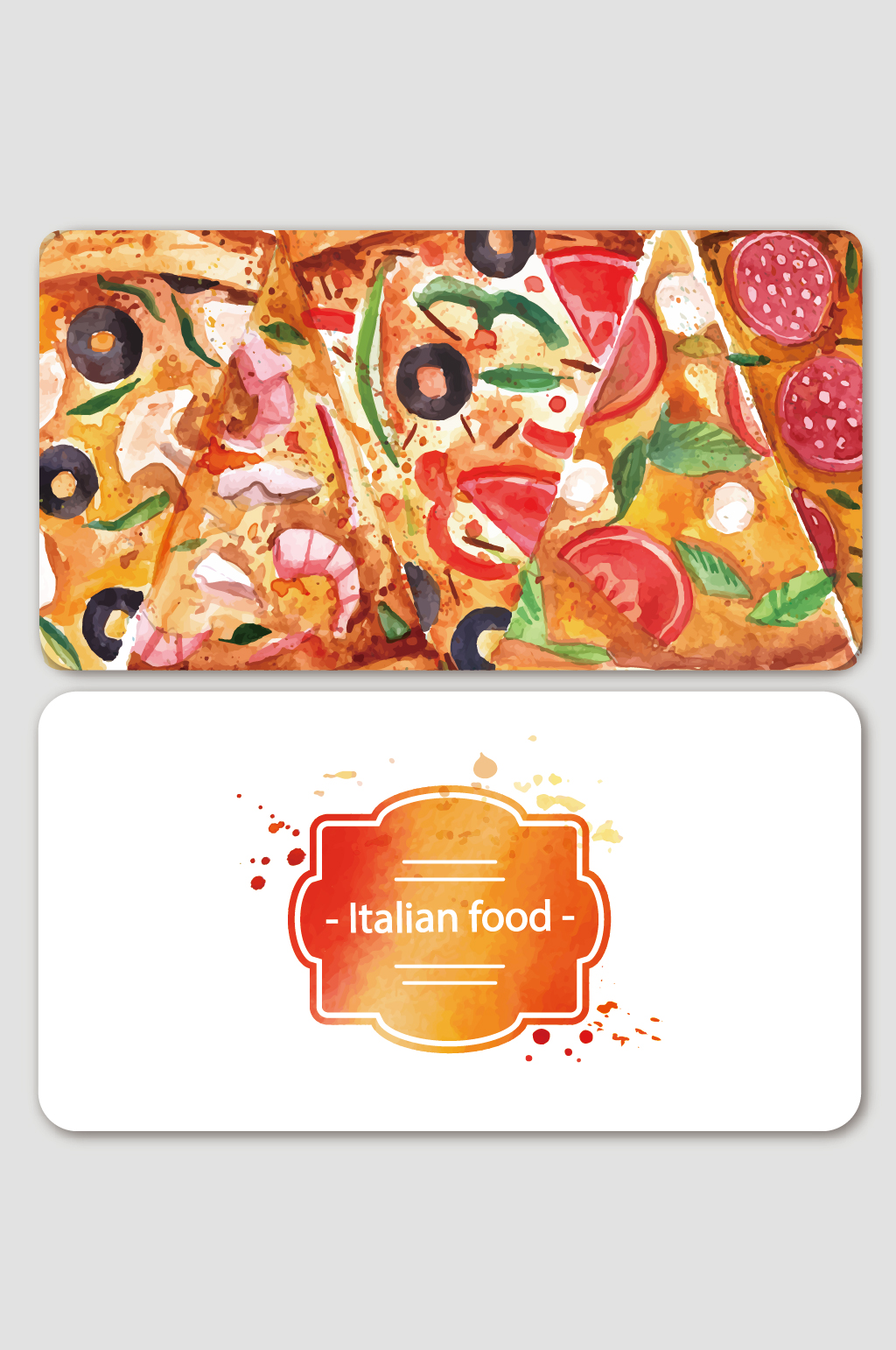 绚丽水彩西红柿卡片-名片丨卡片素材下载-众图网