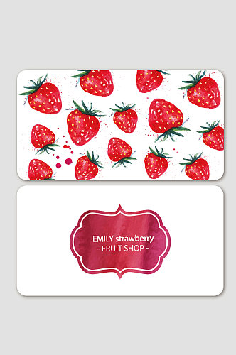 矢量草莓炫彩宣传卡片