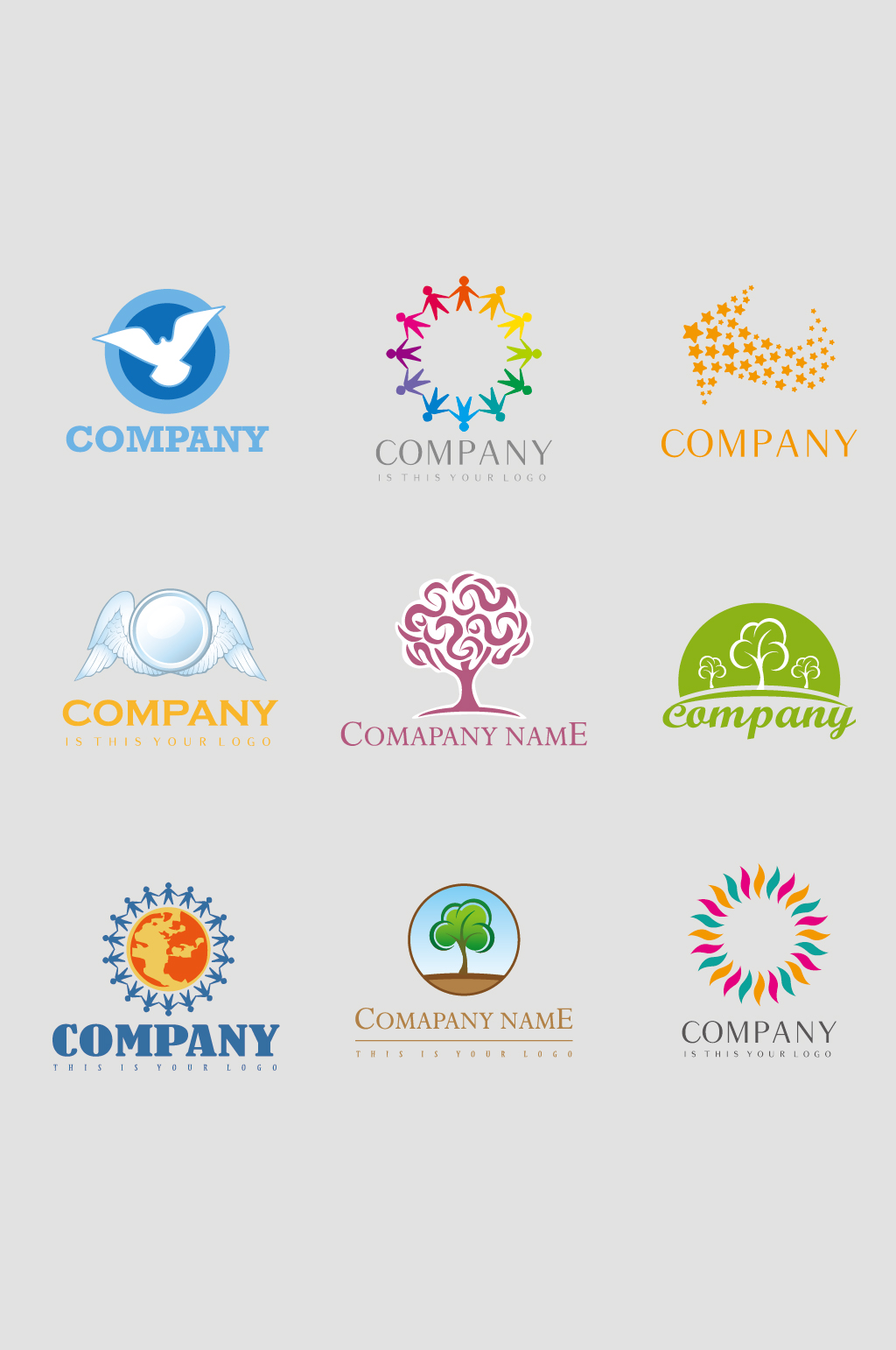 矢量树木树林元素LOGO标志素材