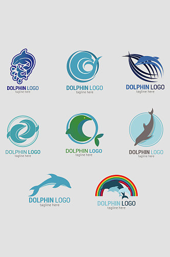 矢量海豚元素LOGO标志