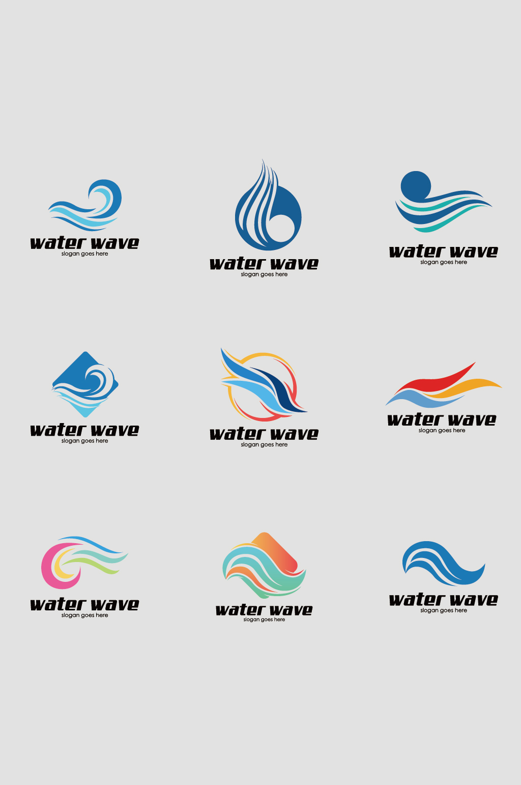 矢量浪花海水logo标志素材