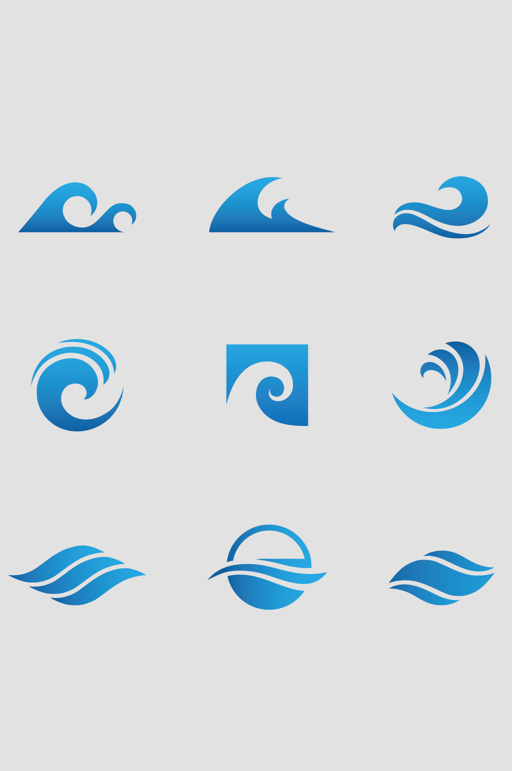 矢量浪花海水logo标志