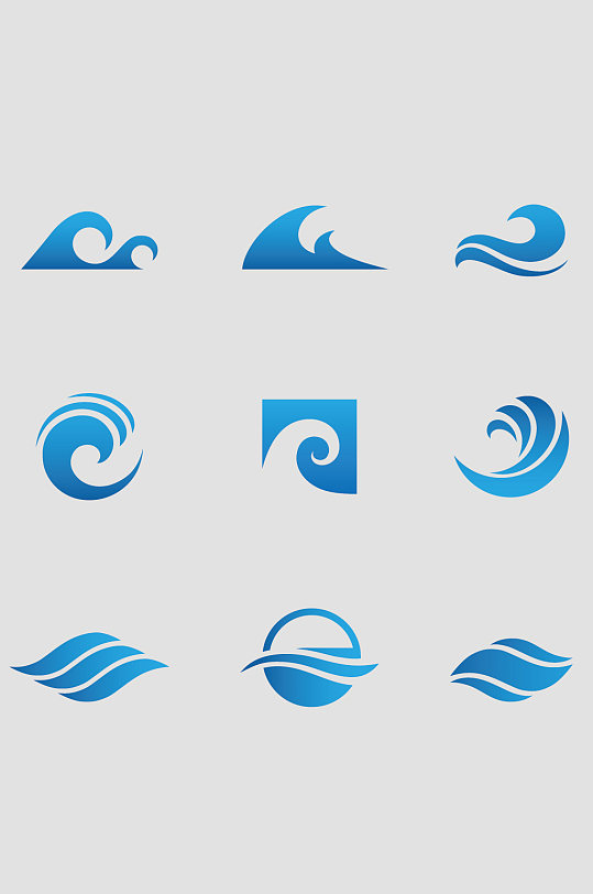 矢量浪花海水LOGO标志