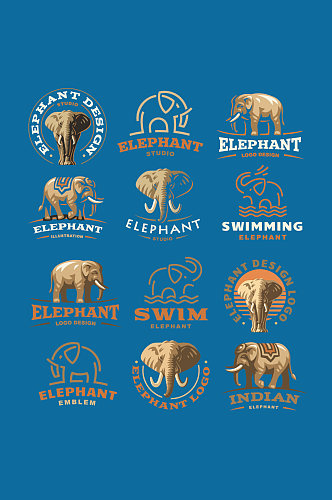AI矢量象大象LOGO标志