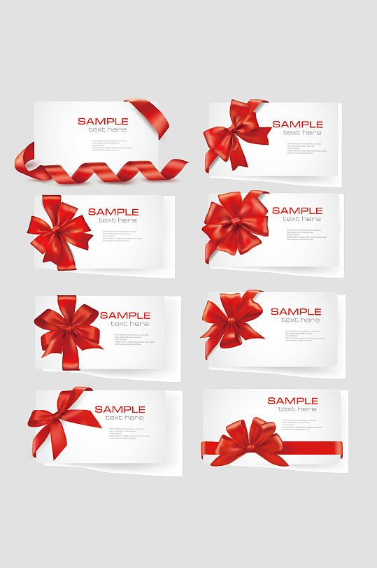 矢量个性彩带卡片