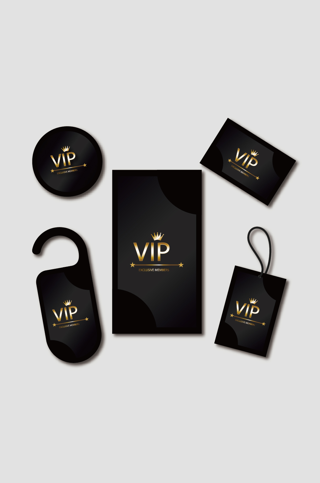 矢量高档黑色VIP卡片素材